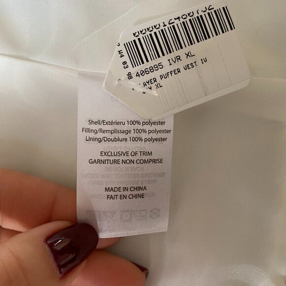 PINK Tartan BNWT White Full Zip Puffer Vest - Picture 5 of 9